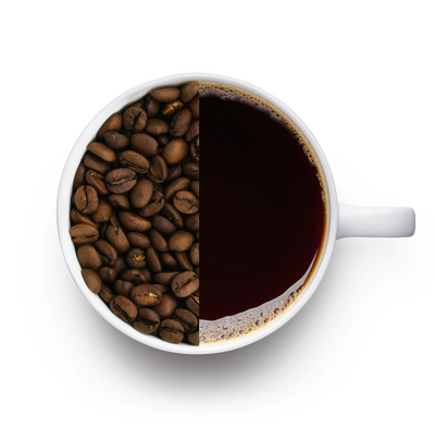 White mug with delicious medium roast coffee