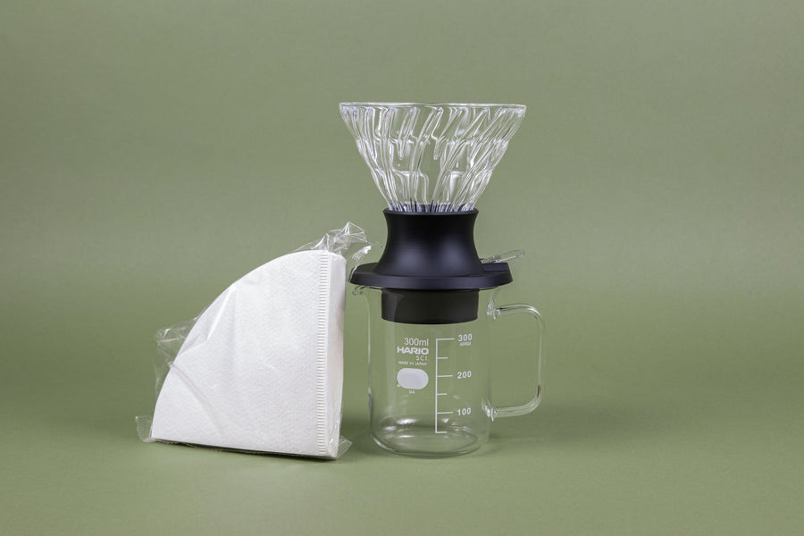Hario V60 SWITCH Glass Dripper and Server Set