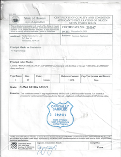 Kona Coffees Extra Fancy