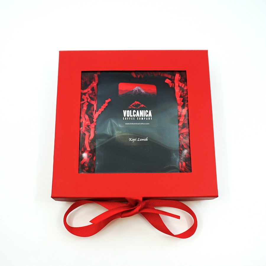 Kopi Luwak Coffee - Cage Free, 2 oz. Sample Gift Box – Volcanica Kopi Luwak Coffee - Cage Free, 2 oz. Sample Gift Box – Volcanica